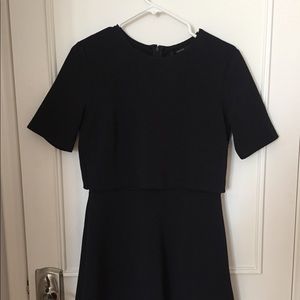 Black lightly ribbed layered dress